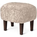 Ingeborg Footstool - Dark Stained Oak / Moonlight Sheepskin