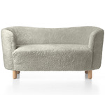 Mingle Sofa - Natural Oak / Green Tea Sheepskin