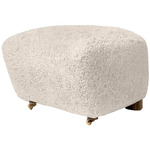 The Tired Man Footstool - Dark Stained Oak / Moonlight Sheepskin