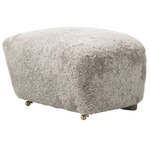 The Tired Man Footstool - Smoked Oak / Green Tea Sheepskin