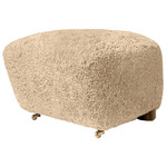 The Tired Man Footstool - Dark Stained Oak / Honey Sheepskin