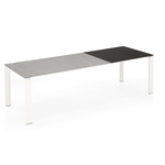 Dorian Extendable Outdoor Dining Table - Matte Optic White / Piasentina Grey/ Black