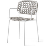 Yo! Outdoor Woven Rope Armchair - Matte Optic White / Sand Tortuga
