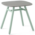 Yo! Outdoor Ceramic Side Table - Matte Thyme Green / Piasentina Grey