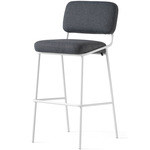 Sixty Bar / Counter Stool - Matte Optic White / Black Crossweave