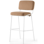 Sixty Bar / Counter Stool - Matte Optic White / Camel Brown Velvet