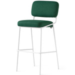 Sixty Bar / Counter Stool - Matte Optic White / Forest Green Crossweave