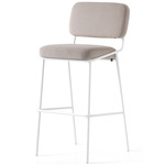 Sixty Bar / Counter Stool - Matte Optic White / Sand Velvet