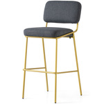 Sixty Bar / Counter Stool - Painted Brass / Black Crossweave