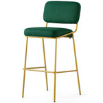 Sixty Bar / Counter Stool - Painted Brass / Forest Green Crossweave