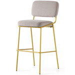 Sixty Bar / Counter Stool - Painted Brass / Sand Velvet