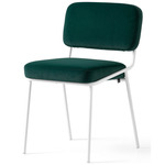 Sixty Chair - Matte Optic White / Forest Green Velvet