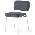 Sixty Chair - Matte Optic White / Grey Velvet