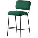 Sixty Bar / Counter Stool - Matte Black / Forest Green Crossweave