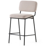 Sixty Bar / Counter Stool - Matte Black / Sand Velvet