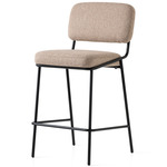 Sixty Bar / Counter Stool - Matte Black / Taupe Crossweave