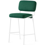 Sixty Bar / Counter Stool - Matte Optic White / Forest Green Crossweave