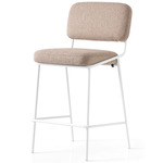 Sixty Bar / Counter Stool - Matte Optic White / Taupe Crossweave