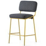 Sixty Bar / Counter Stool - Painted Brass / Black Crossweave