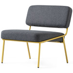 Sixty Crossweave Lounge Chair - Painted Brass / Black Crossweave