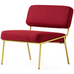 Sixty Crossweave Lounge Chair - Painted Brass / Burgundy Crossweave