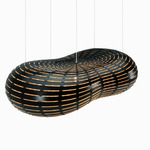 Cloud Pendant - Black Exterior / Bamboo Interior