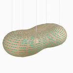 Cloud Pendant - Bamboo Exterior / Aqua Interior