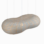 Cloud Pendant - Bamboo Exterior / Blue Interior