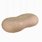 Cloud Pendant - Bamboo Exterior / Pink Interior