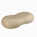 Cloud Pendant - Bamboo Exterior / White Interior