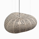 Cloud Pendant - Bamboo Exterior / Black Interior