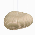 Cloud Pendant - Bamboo Exterior / White Interior