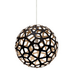 Coral Pendant - Black Exterior / Bamboo Interior