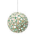 Coral Pendant - Bamboo Exterior / Aqua Interior