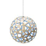 Coral Pendant - Bamboo Exterior / Blue Interior