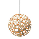 Coral Pendant - Bamboo Exterior / Orange Interior