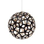 Coral Pendant - Black Exterior / Bamboo Interior