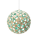 Coral Pendant - Bamboo Exterior / Aqua Interior