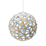 Coral Pendant - Bamboo Exterior / Blue Interior