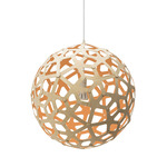 Coral Pendant - Bamboo Exterior / Orange Interior