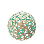 Coral Pendant - Bamboo Exterior / Aqua Interior