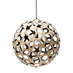 Coral Pendant - Bamboo Exterior / Black Interior