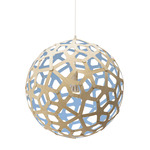 Coral Pendant - Bamboo Exterior / Blue Interior