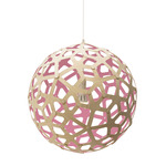 Coral Pendant - Bamboo Exterior / Pink Interior