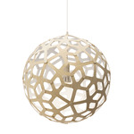 Coral Pendant - Bamboo Exterior / White Interior