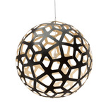 Coral Pendant - Black Exterior / Bamboo Interior