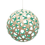 Coral Pendant - Bamboo Exterior / Aqua Interior