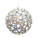 Coral Pendant - Bamboo Exterior / Blue Interior