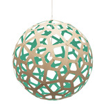 Coral Pendant - Bamboo Exterior / Aqua Interior