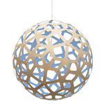 Coral Pendant - Bamboo Exterior / Blue Interior